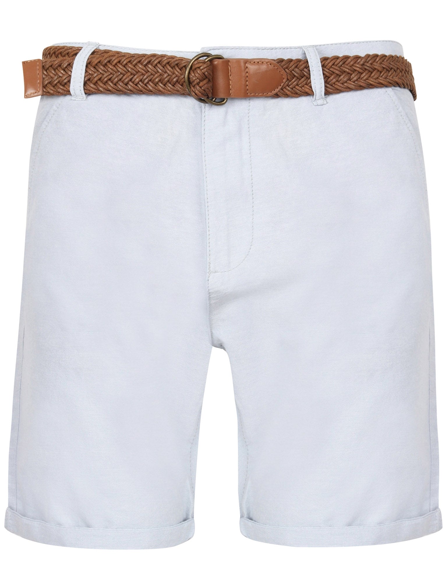 Shorts Kari Cotton Chino Shorts with Woven Belt in Blue Fog - Tokyo Laundry / S - Tokyo Laundry
