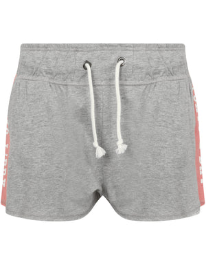 Lois Loopback Fleece Sweat Shorts with Printed Side Panels in Light Grey Marl - triatloandratx
