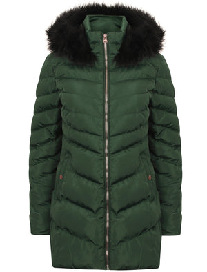 Lotus Longline Quilted Puffer Coat with 