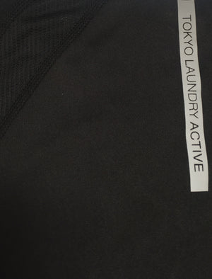 Retton Mesh Panel Stretch Jersey T-Shirt in Black - triatloandratx Active