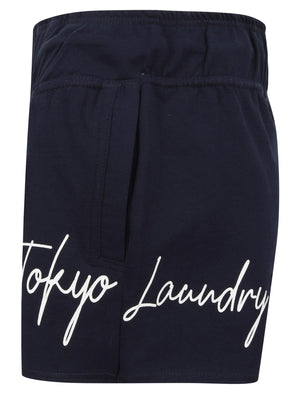 Tilly Motif Loopback Fleece Sweat Shorts in Peacoat Blue - triatloandratx