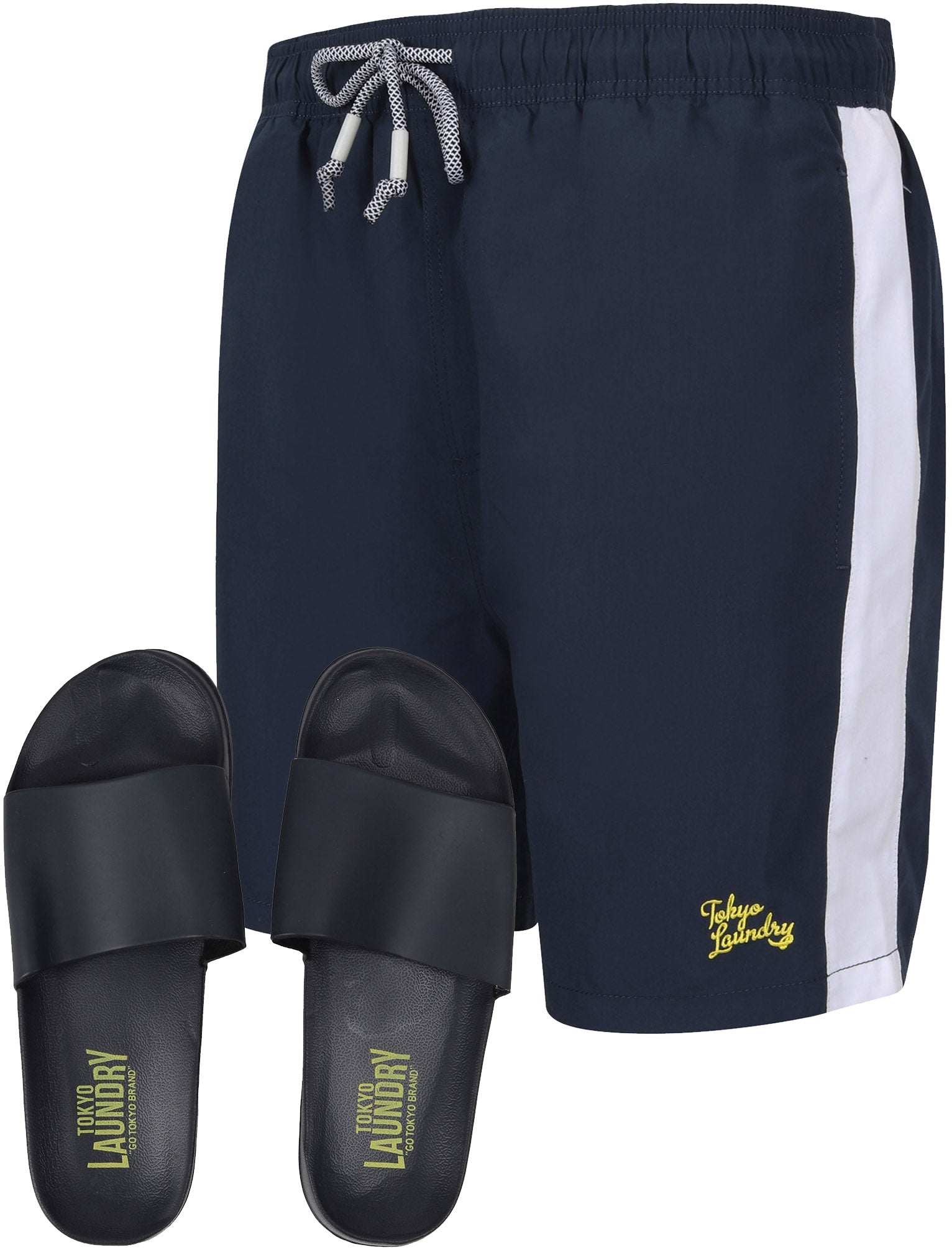 Swim Shorts Velorium Swim Shorts With Free Matching Sliders Set In Iris Navy - Tokyo Laundry / S - Tokyo Laundry