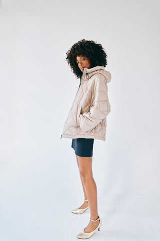 short puffer jacket - cape