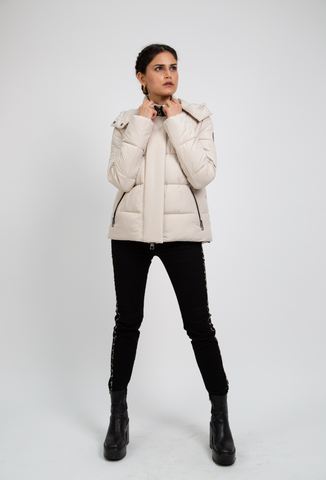 short puffer jacket - beige