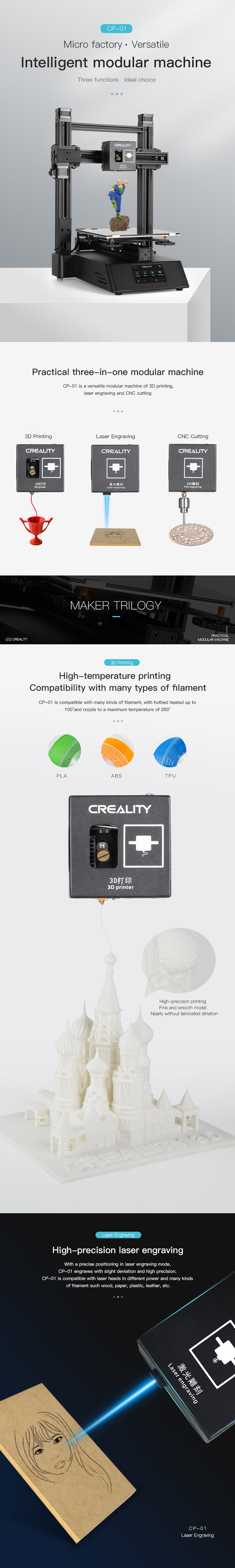Creality Cp 01 3 In 1 Modular 3d Printer Creality 3d