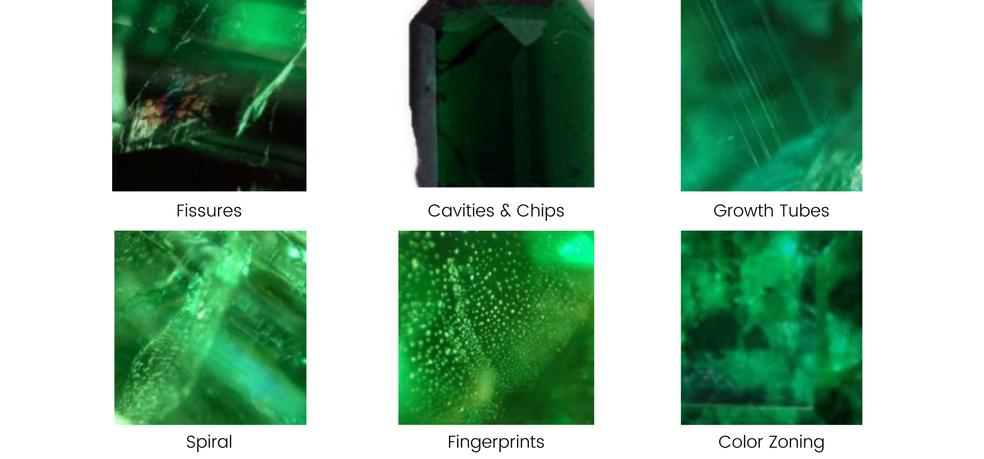 Emerald with Various Inclusions