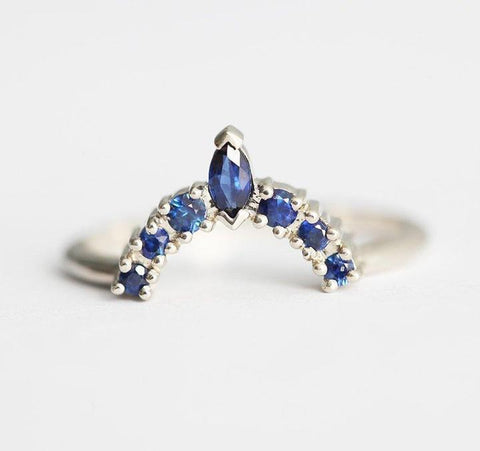 Blue sapphire matching band