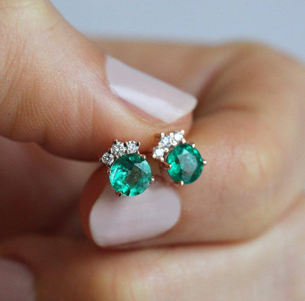 Emeralds & Diamond Earrings