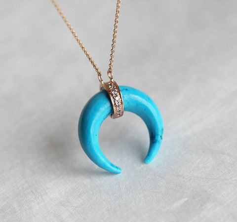 Collier turquoise double homr avec matrice