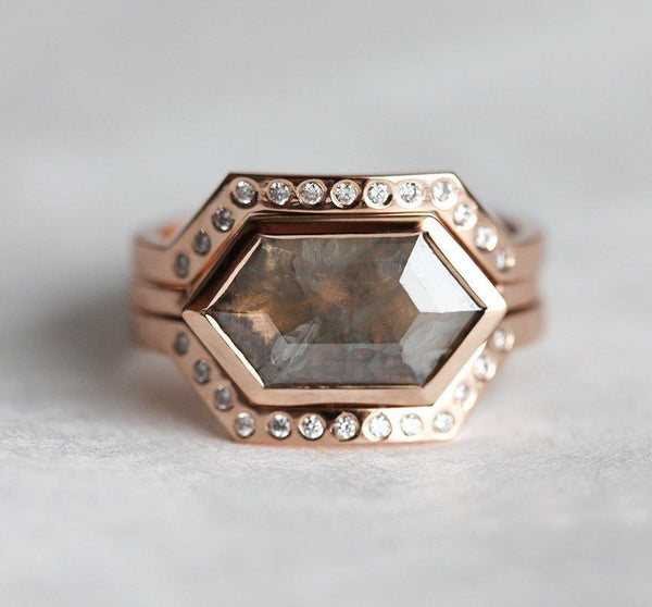 modern geometric ring set