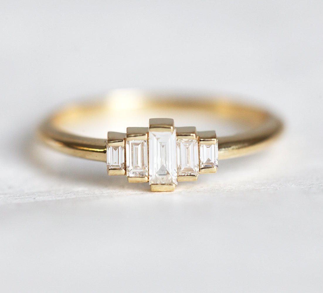 olivia art deco diamond ring