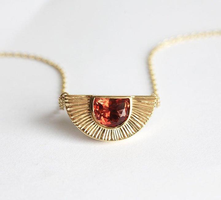 Oregon sunstone gold necklace