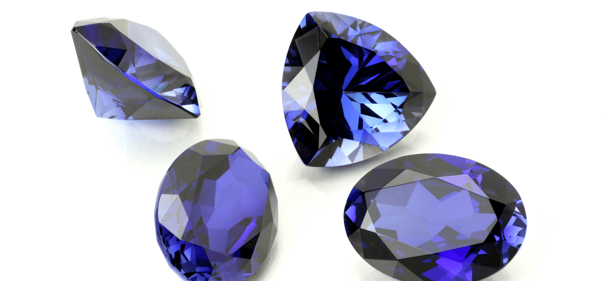 A polished Tanzanite gemstone, demonstrating its unique blue and purple hues.