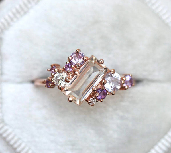 unique morganite sapphire ring