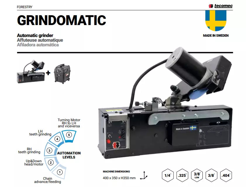 Tecomec Grindomatic Automatic Chain Grinder Sharpener