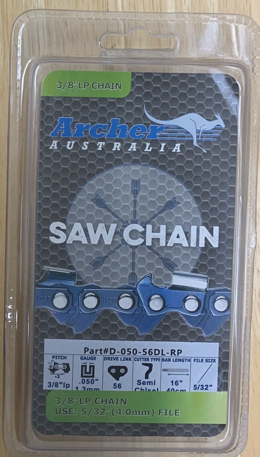 16" Chainsaw Saw RIPPING 3/8"LP .050 Gauge 56DL Replaces 91R fits Poulan Echo