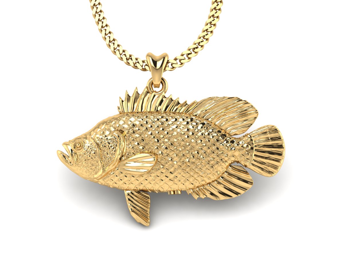 Snapper Fish Necklace in Sterling Silver