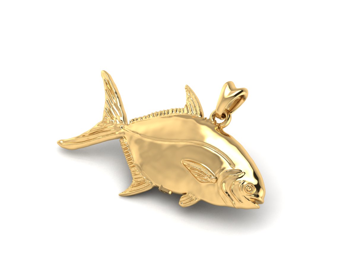 Gold Fishing Reel Pendant