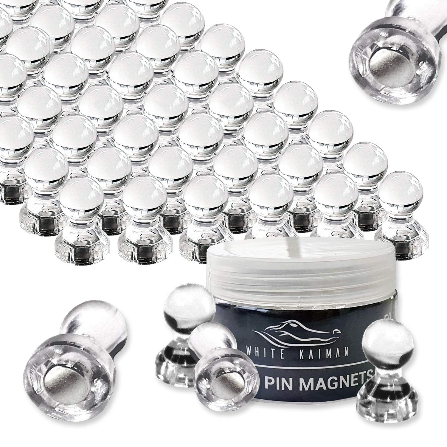 Clear Magnetic Push Pins (50 Pack)