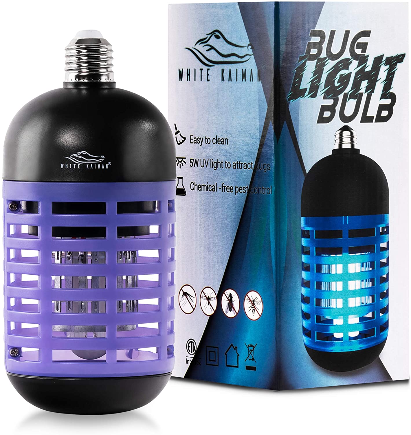 LIGHTSMAX Bug Zapper, Mosquito Zapper Indoor Plug in Night Light-2 Packs, Kills Mosquitos & Flies, Safer for Pets, Dusk to Dawn Sensor