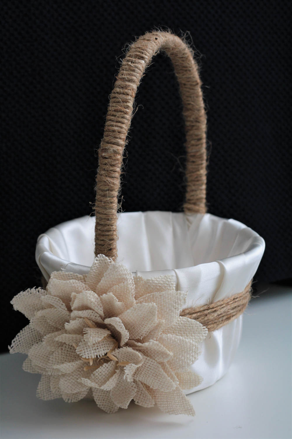 Rustic Wedding Basket Rustic Flower Girl Basket Burlap Wedding