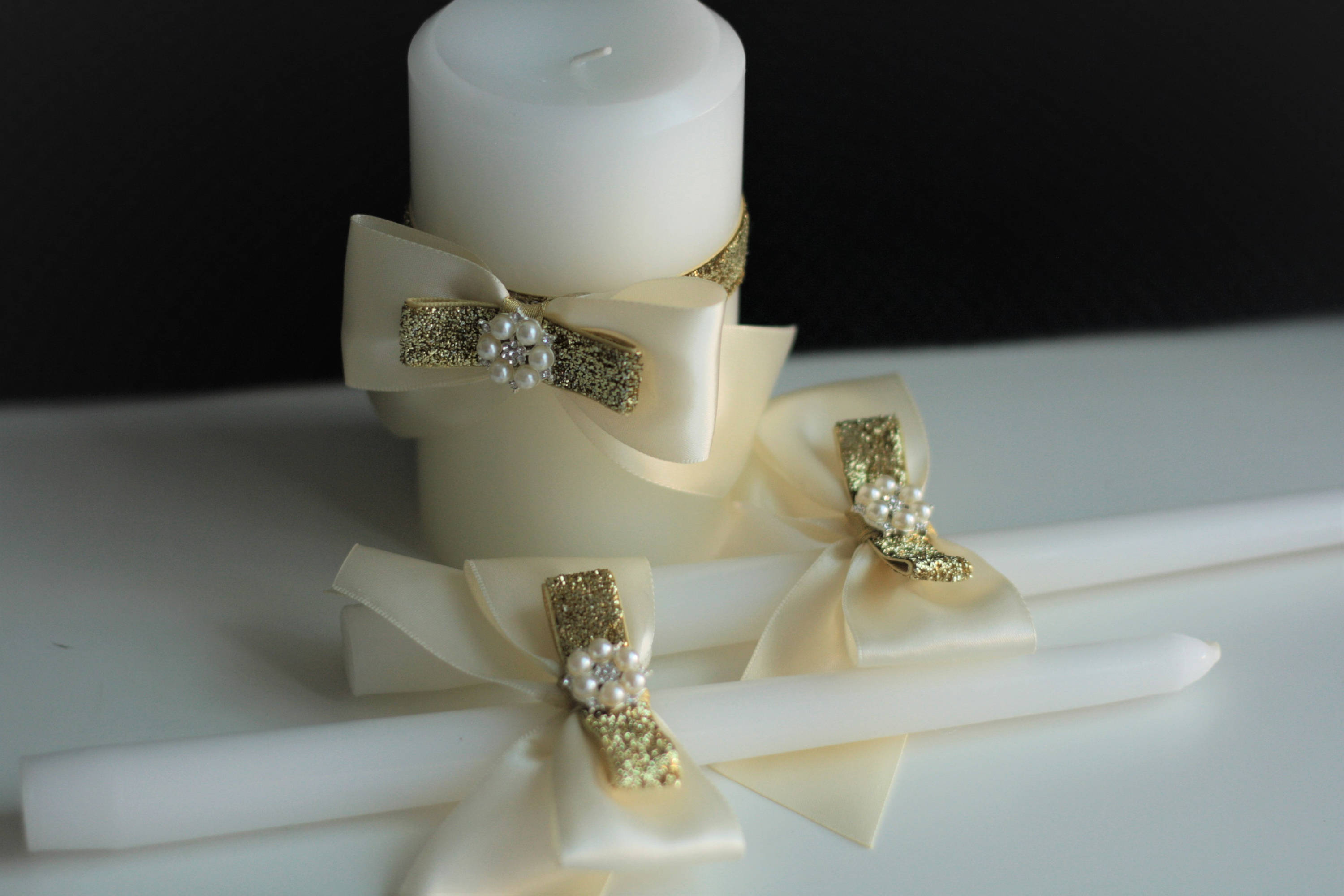 ivory wedding candles