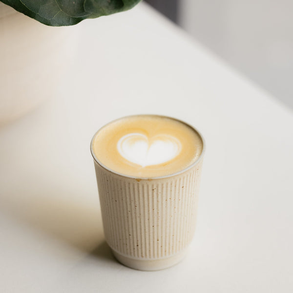Old Spike flat white specialty coffee with love heart latte art 