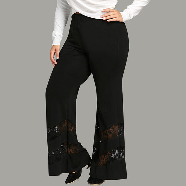 lace slacks plus size blanck pants