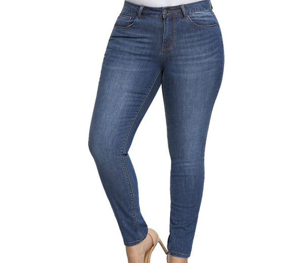Larace Women Blue High Elastic Skinny Jeans
