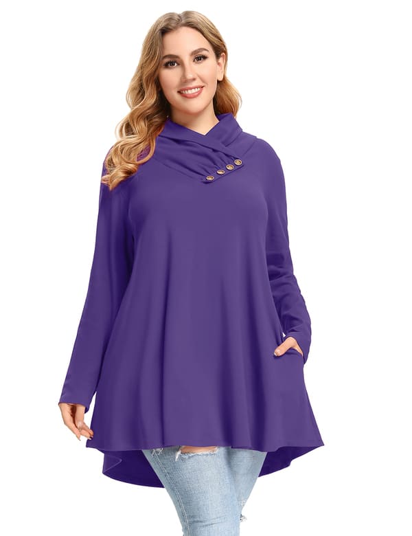 3/4 Sleeve Tunic Top Loose Fit Flare Tunic Shirt - LARACE 8033