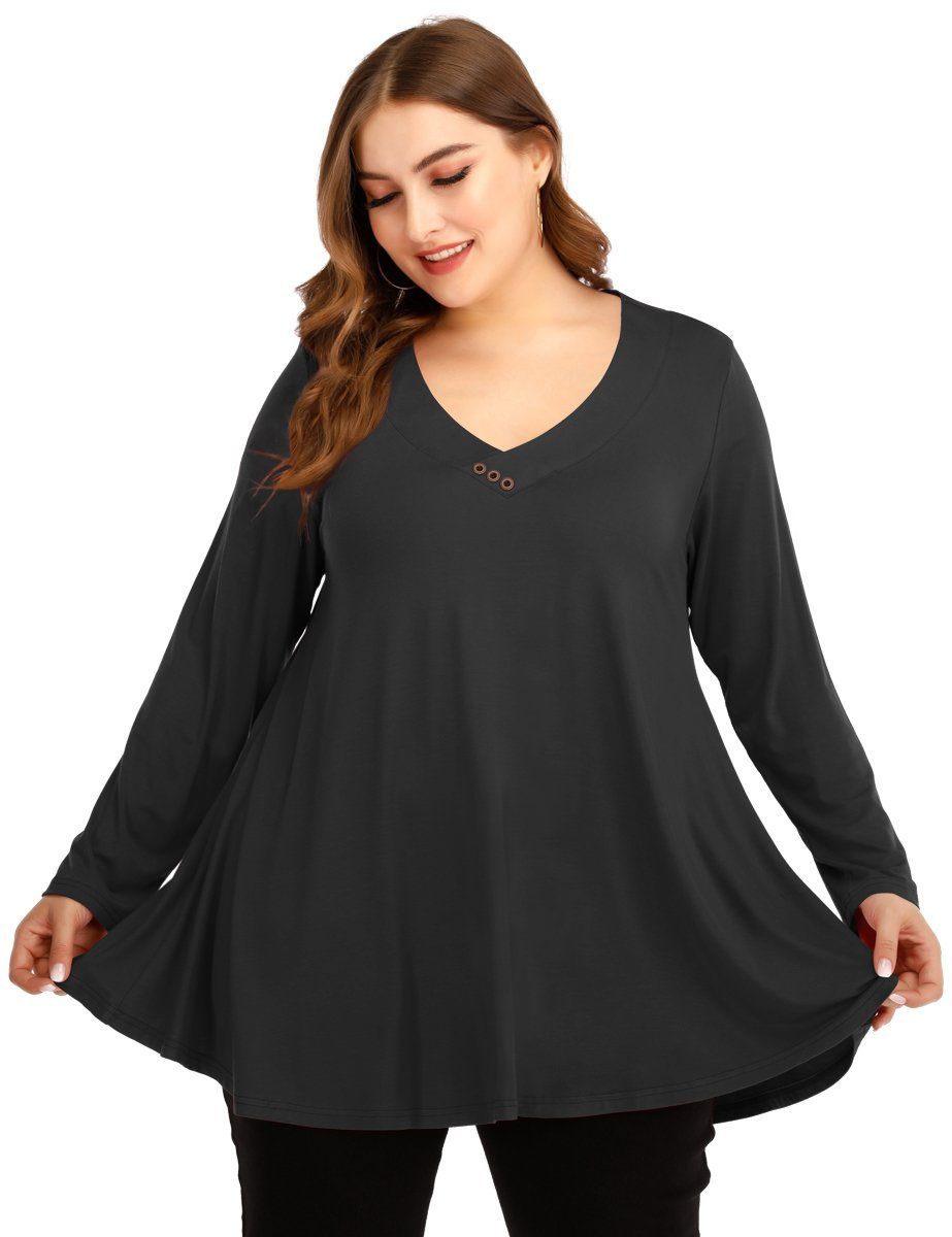 3/4 Sleeve Tunic Top Loose Fit Flare Tunic Shirt - LARACE 8033