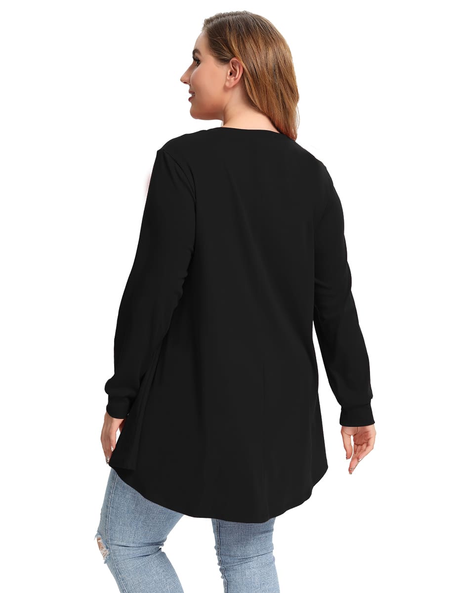 Lightweight Sweatshirts Plus Size Animal Print Long Sleeve Tops For Women - LARACE 8099.