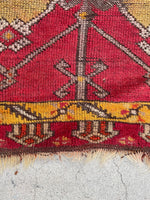 2'1 x 3 Antique Turkish mat #1951 / 2x3 Vintage Rug