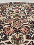 1'11 x 2'9 Antique ivory Persian Dargazine rug #2262 / 2x3 Vintage Rug
