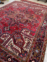 8'10 X 11'5 Vintage Full Pile Tribal Heriz rug #2118 / 9x12 Vintage Rug