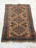 3'10" x 5'5" Antique Camel hair Kurdistan rug (#1511)