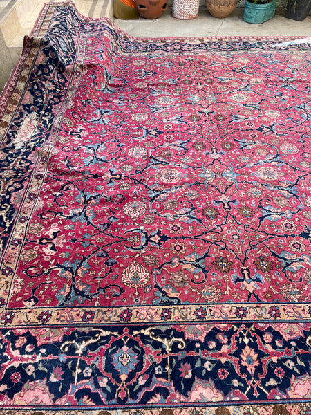11'4 x 20' Antique Persian Tabriz rug #2346 / 11x20 Vintage Persian Rug