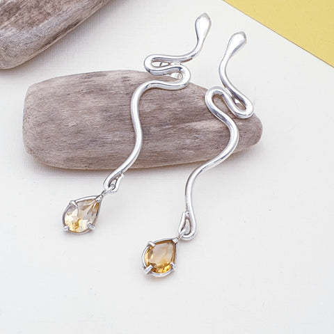 Citrine Serpent Earrings