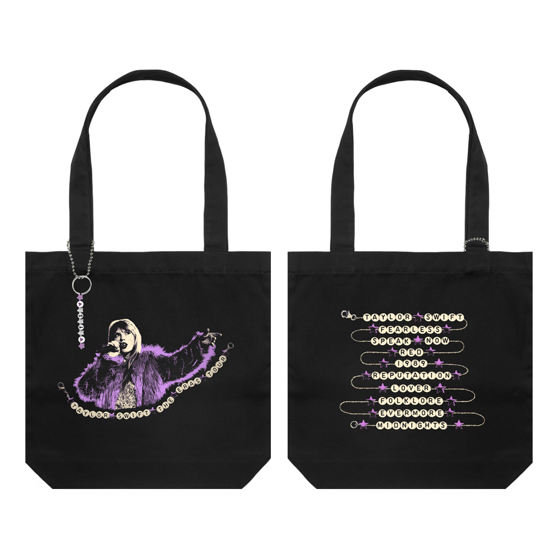 Taylor Swift The Eras Tour Black Tote & Keychain – Fashion Store