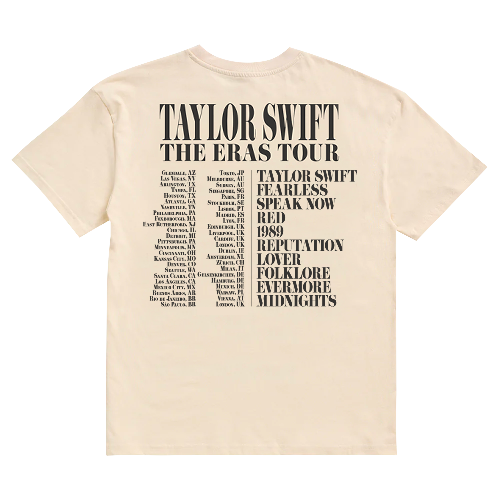 Taylor Swift | The Eras Tour US Dates Beige T-Shirt - Taylor Swift