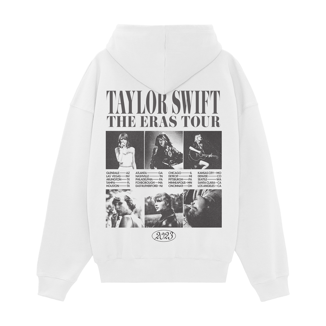Taylor Swift The Eras Tour Collage White Hoodie – Fashion Store