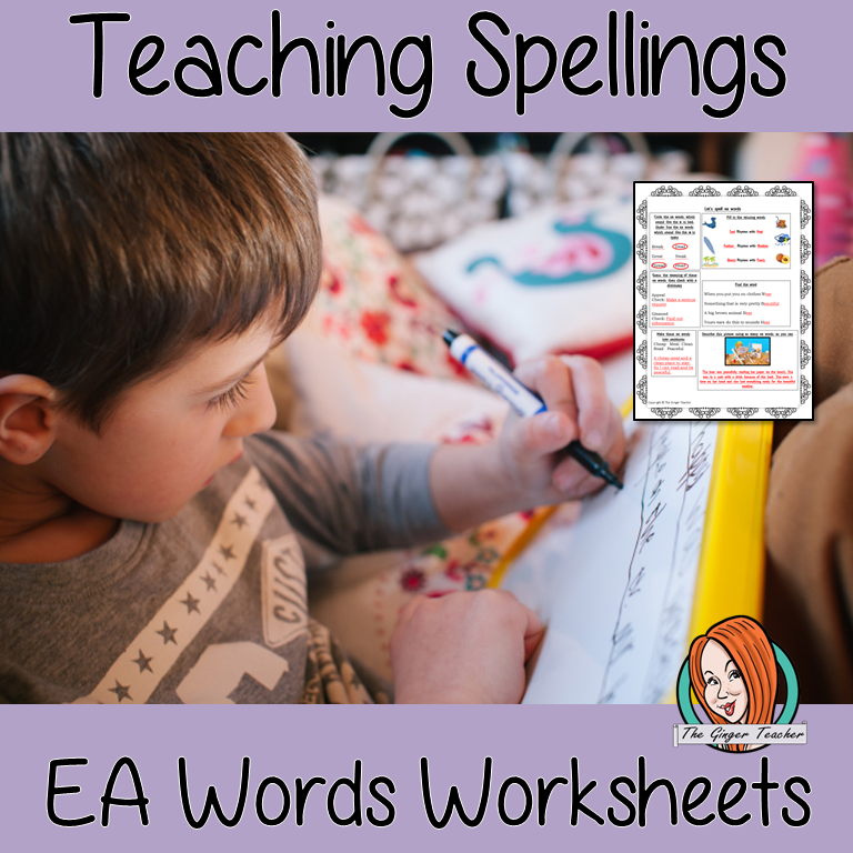 Teaching Spellings of EA words worksheets – The Ginger Teacher