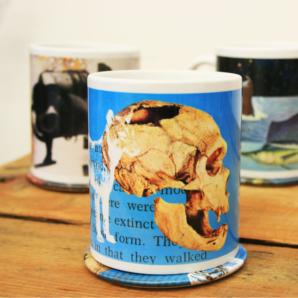 Attention Grabbing Collage Artist's Custom Prints on Coffee Cups