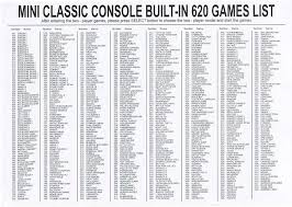 620 game console game list