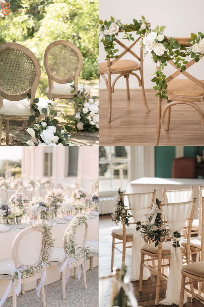 Wedding chair decor with greenery 