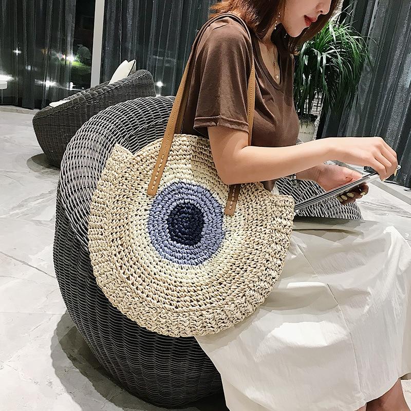 woven straw beach tote