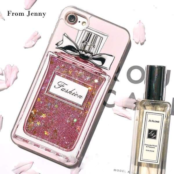 Fashion Bling Liquid Quicksand Perfume Bottles Case For Apple Iphone Capas Covers