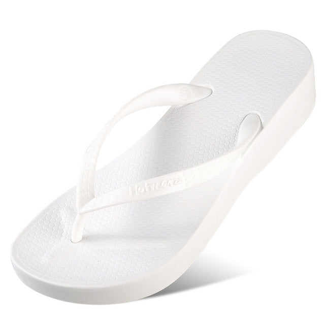 white wedge flip flop sandals