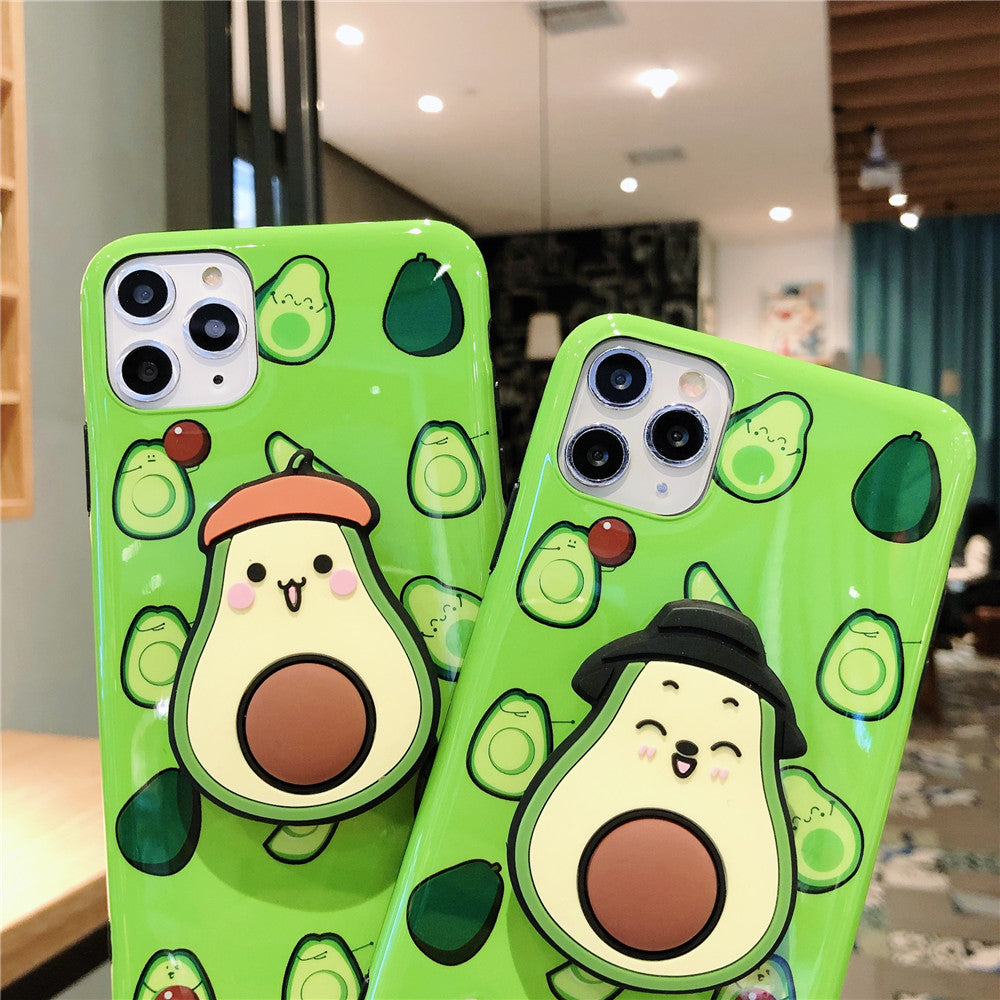 3d Cute Fruit Avocado Iphone Case With Finger Grip Labonni 1716