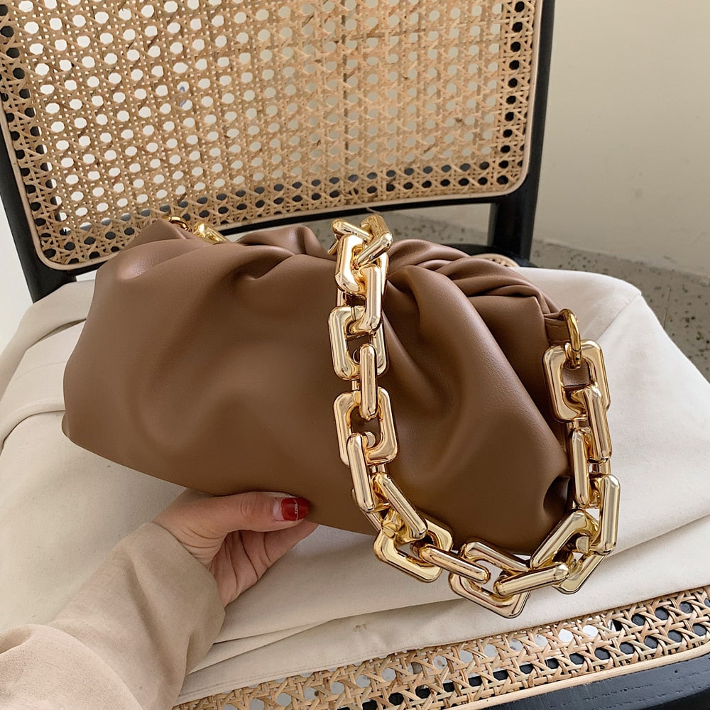 Women Luxury Designer Cloud Clutch Bag Thick Chain Shoulder Bag – LABONNI